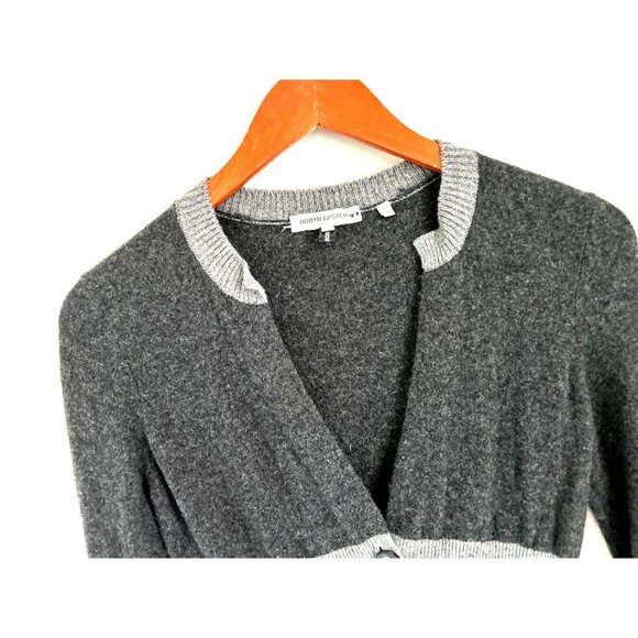 Bergdorf Goodman Knitted Cashmere Cardigan Gray Color-block Size XSmall - Picture 4 of 11